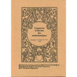 HISTOIRE des MATHEMATIQUES (FRAGMENTS d’) TOME 1 (1981) 